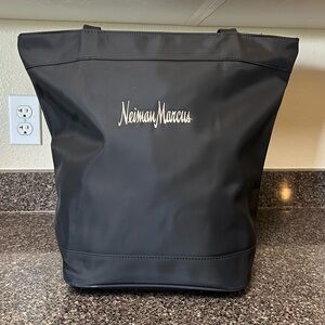 Neiman Marcus Nylon Embroidered Tote Black